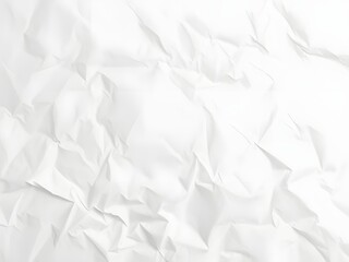 Obraz premium White Crumpled Paper Texture Background Abstract Wrinkled Sheet for Designs, Backgrounds, Textures.