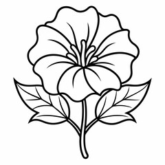 Petunia outline icon on white background 
