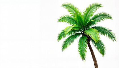 Lush green palm tree in expressive watercolor, modern tropical art