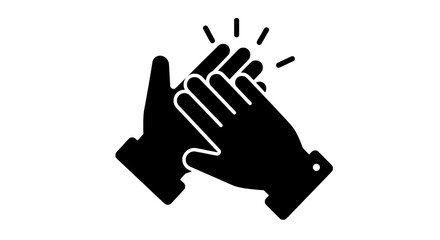 Obraz premium Minimalist Vector Silhouette of Hands Clapping for Workplace Recognition and Stress Relief
