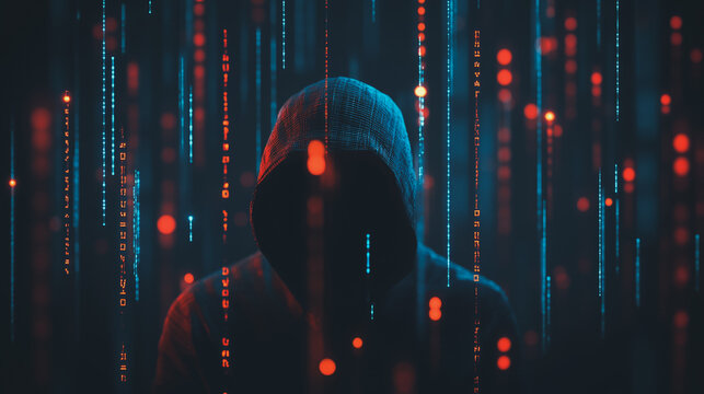 Hackers are planning to hack and attack Zeroday networks and cyber security systems in Smart digital city with Data center on cloud cyber security and Blue Binary Data Software Programming Code 