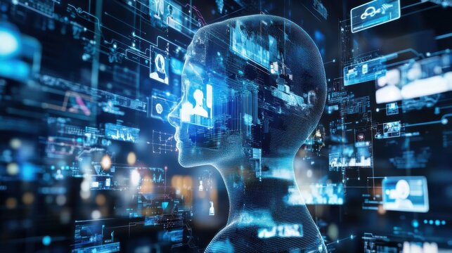 An AI powered system automating personalized career development by analyzing real time job market data and user skills, futuristic AI-driven career platform, Career technology style