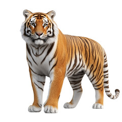 Obraz premium Majestic tiger on a wildlife animal portrait natural habitat close-up view conceptual art on a transparent background