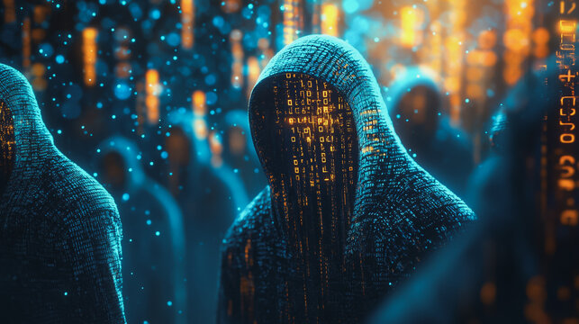 Hackers are planning to hack and attack Zeroday networks and cyber security systems in Smart digital city with Data center on cloud cyber security and Blue Binary Data Software Programming Code 