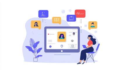 An AI powered system automating personalized mental health care by analyzing real time emotional data and behavioral patterns, futuristic AI-driven therapy platform, Mental health technology style