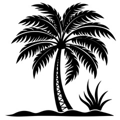 Tropical Tree Silhouette Vector