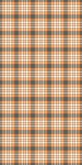 Tradition texture seamless background, female vector check plaid. Invite textile pattern tartan fabric in orange and grey colors.