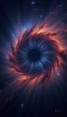 Fototapeta premium Cosmic vortex of swirling colors in a starry dark space 