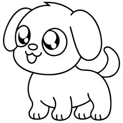 Cute Cartoon Dog Illustration with Transparent Background