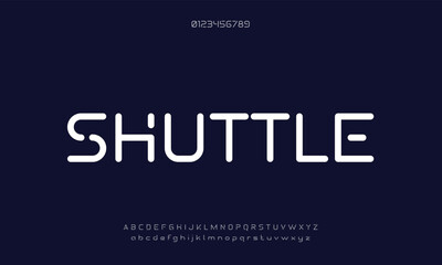 Fototapeta premium Luxury SHUTTLE-X alphabet letters font for logo