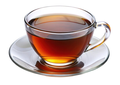 Aromatic Cup of Tea on Glass Saucer Perfect for a Relaxing Moment