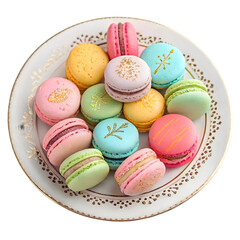 Obraz premium colorful macaroons on a white plate