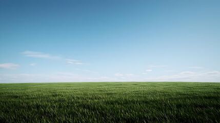 Obraz premium Wide Shot Of Lush Green Field Under A Clear Blue Sky