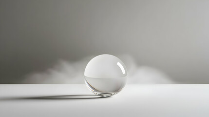 Clear Glass Sphere On White Surface