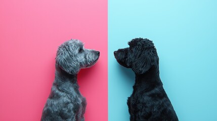 Detailed Poodle illustration in pastel colors promoting equality in art style