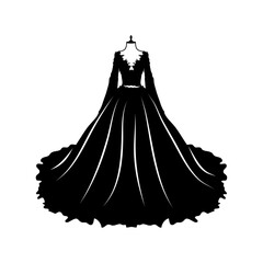 Obraz premium Elegant Dress Silhouette Vector on Mannequin