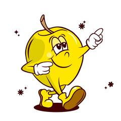 Obraz premium cartoon illustration of a apple character.