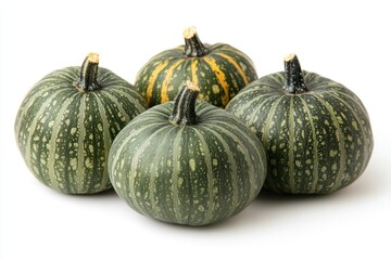 Whole pumpkins isolated on white background. Clipping Path. Full Depth of field. Focus stacking