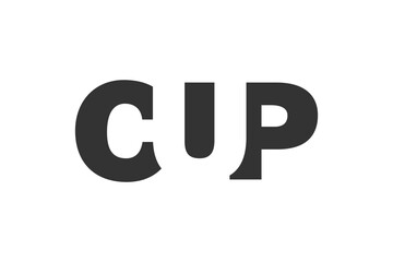 CUP logo design. Initial letter C U P bold font style for tech startups, consulting, corporate branding. Creative company name, headlines typography identity, trendy logotype.