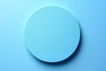 Abstract minimal color paper background. Blue round circle on white background. Top view, flat lay