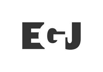 EGJ logo design. Initial letter E G J bold font style for tech startups, consulting, corporate branding. Creative company name, headlines typography identity, trendy logotype.