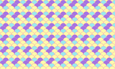 Vibrant pastel scales pattern.  Perfect for backgrounds, textiles, or playful designs.  This cheerful, geometric illustration evokes feelings of happiness and whimsy.