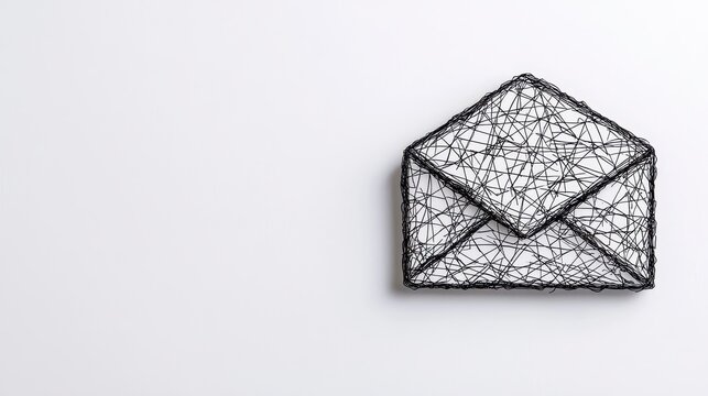 Black wire envelope symbolizing team brainstorming strategies for email security in a collaborative environment