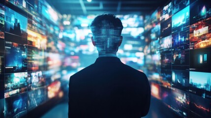 An AI powered system automating video content creation by analyzing real time trends and audience preferences, futuristic AI-driven content generation platform, Creative technology style