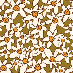 Flower illustration. Colorful drawing of nature. Drawing cute flowers by hand for use in printing