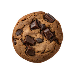 chocolate chip cookie on transparent background
