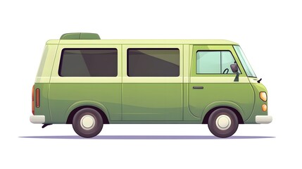Green Van Emoji Cartoon Vector Illustration for Creative Marketing Campaigns