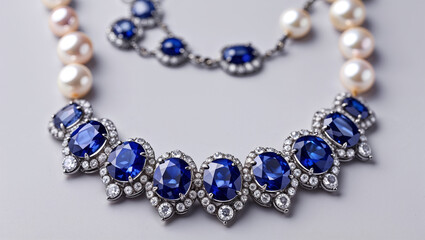 Obraz premium blue and silver necklace