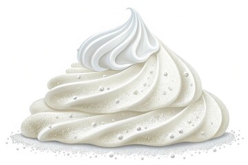 White mound of foam isolated on transparent background
