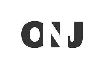 ONJ logo design. Initial letter O N J bold font style for tech startups, consulting, corporate branding. Creative company name, headlines typography identity, trendy logotype.