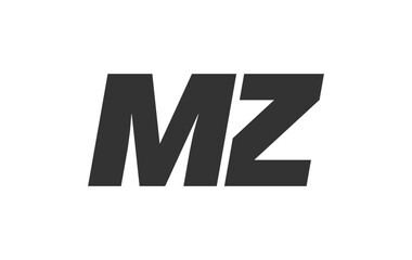 MZ Techno Editable Font Logo For Corporate Branding. Bold, Futuristic Design With Unique Typographic Ideas. Minimal Custom Type And Dynamic Letter