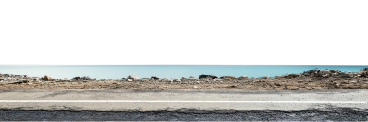 PNG Real asphalt road horizon ground coast.