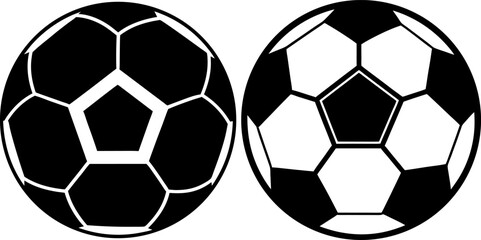 Obraz premium Soccer ball vectors collection black and white, Vector of sport balls set design