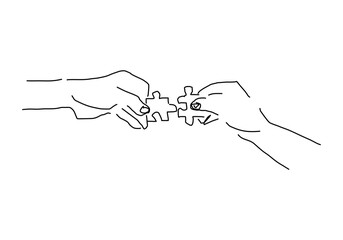 line abstract illustration of a puzzle, symbolizing problem-solving