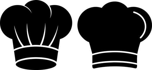 Chef hat vectors collection black and white, Vector of chef hat set design