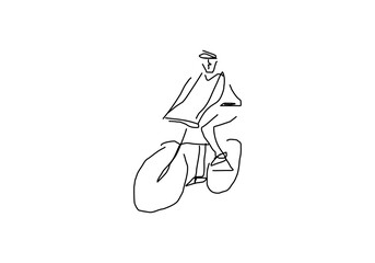 line abstract illustration of a cycling festival