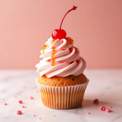 Cherry Malt Milkshake Cupcakes