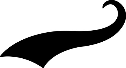 Sporty swirling tail icon in flat. isolated on transparent background