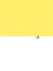 Fototapeta premium 눈 내리는 풍경 falling snow yellow color white background 