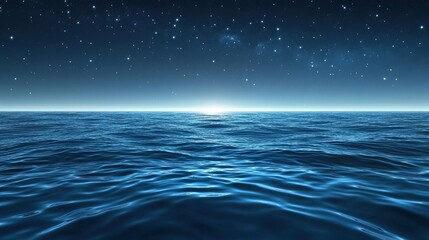 Obraz premium Vast Ocean Under a Starry Night Sky