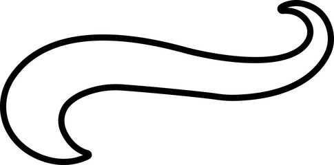 Sporty swirling tail icon in line. isolated on transparent background