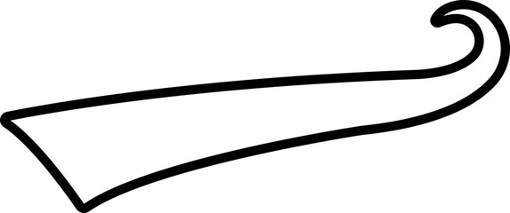 Sporty swirling tail icon in line. isolated on transparent background