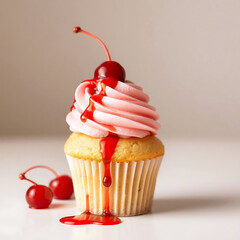Cherry Malt Milkshake Cupcakes