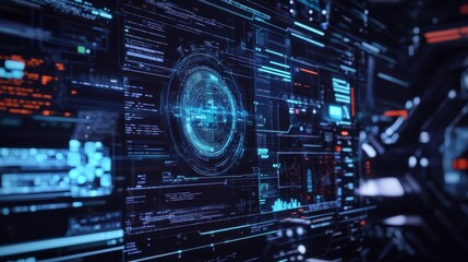 Obraz premium An AI powered system enhancing cybersecurity by analyzing network traffic, user behavior, and system vulnerabilities to detect and mitigate potential security threats