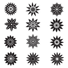 Intricate Black and White Floral Patterns Elegant Design Grid
