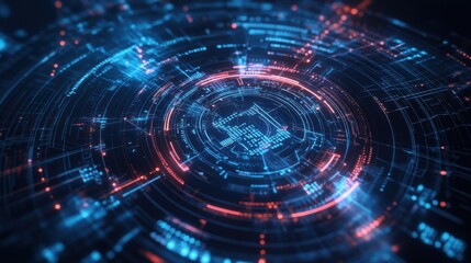 Obraz premium An AI powered system enhancing cybersecurity by analyzing real time network traffic, potential threats, and attack patterns for proactive protection